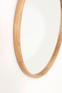 Circular mirror 90x90 cm solid oak wood