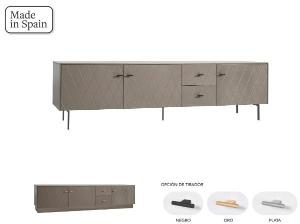 Muebles TV Diamond 3 P + 2 C lacado perlado 222*50*40 cm