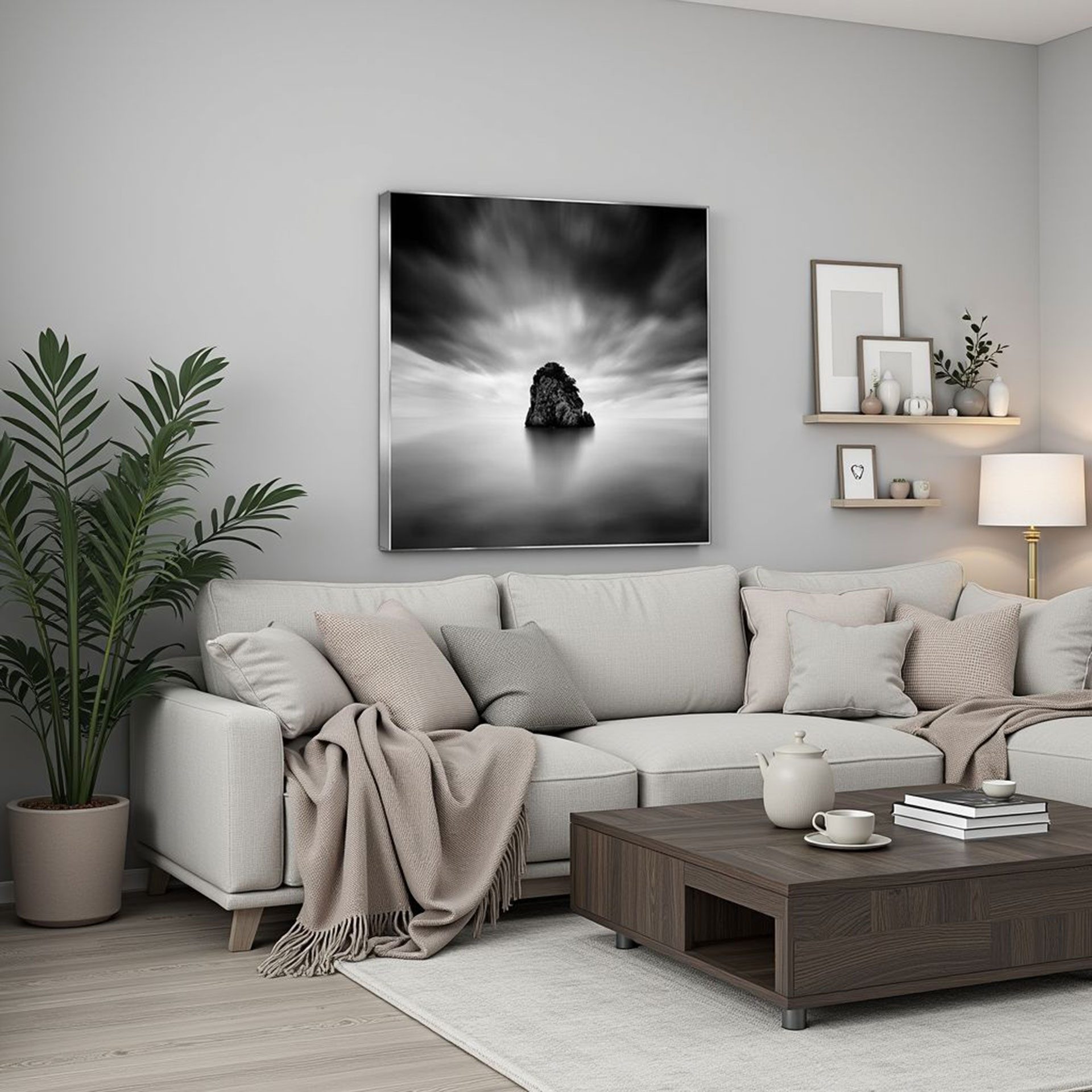 Glasbild mit Rahmen 70*70 cm