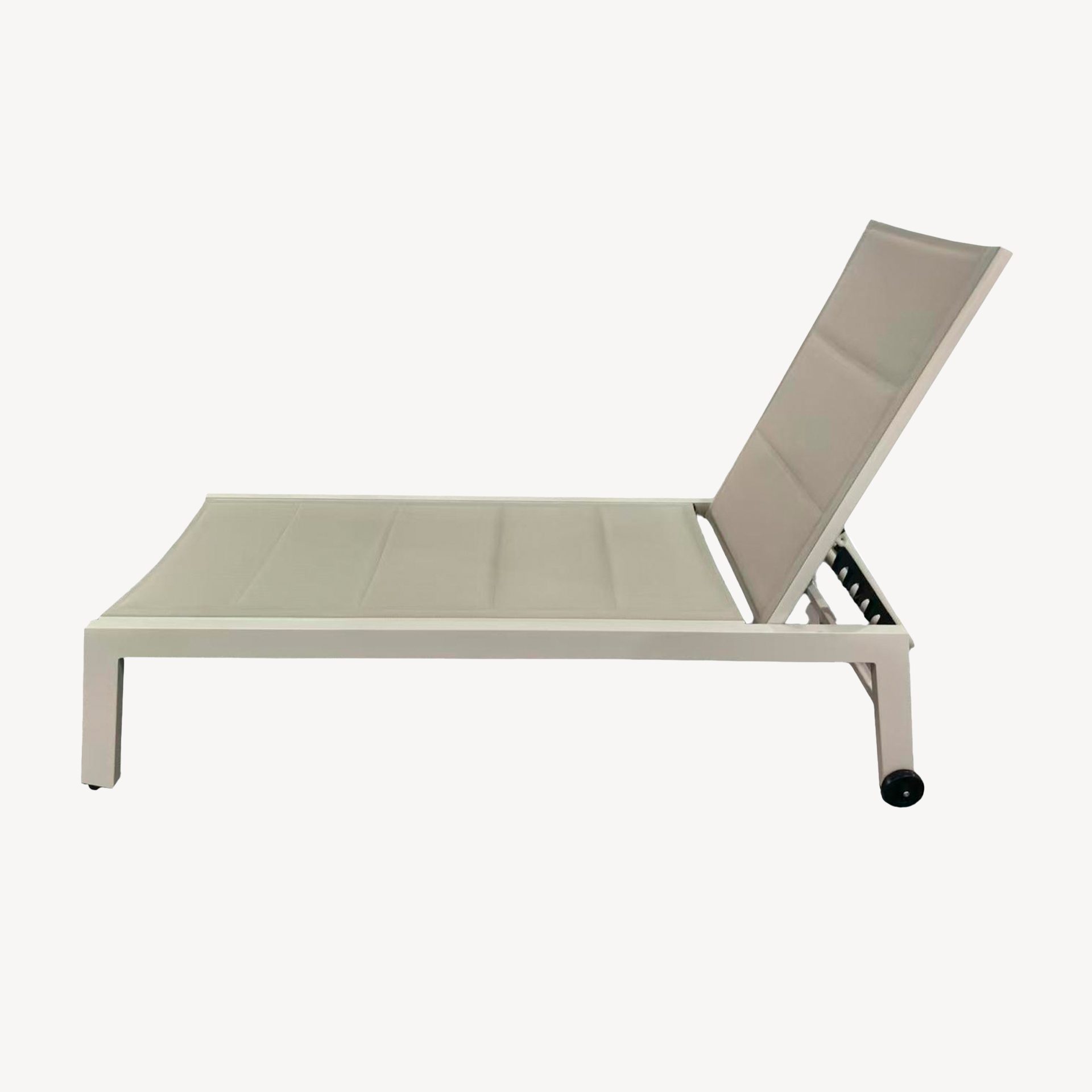 Bain de soleil inclinable Olivia, aluminium beige et textilène beige