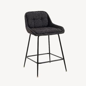 Taburete Belmont giratoria 360º, tapizado gris