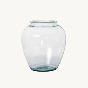 Florero Meson 38*24 cm. Vidrio reciclado transparente