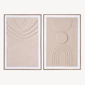 Set de 2 cuadros al óleo. Marco de madera. 60*90 cm/ud.