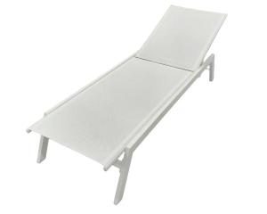 Tumbona Sofia reclinable, aluminio blanco y textilene blanco