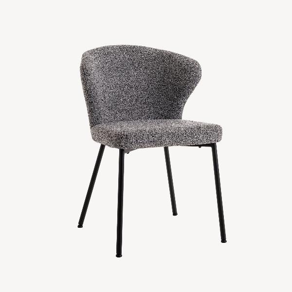 SILLA VEGA. 82*59*50 CM, TAPIZADO ANTIMANCHAS COLOR GRIS. PATAS METAL NEGRO PINTURA EPOXI