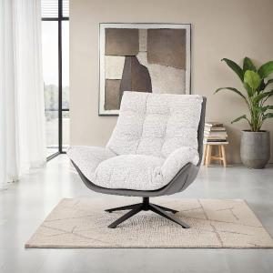 Fauteuil pivotant Ray 360º. Revêtement gris.