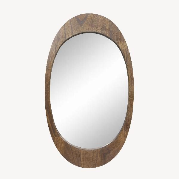 ESPEJO FORMA OVALADA MADERA NOGAL 86*50 CM