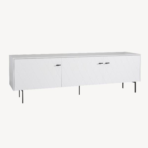 MUEBLE TV DIAMOND 3 PUERTAS, VISAGRAS DE FRENO 182*50.5*40 CM. LACADO BLANCO