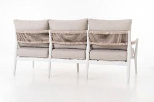Set de terraza Formentor. Extructura aluminio blanco y asiento beige