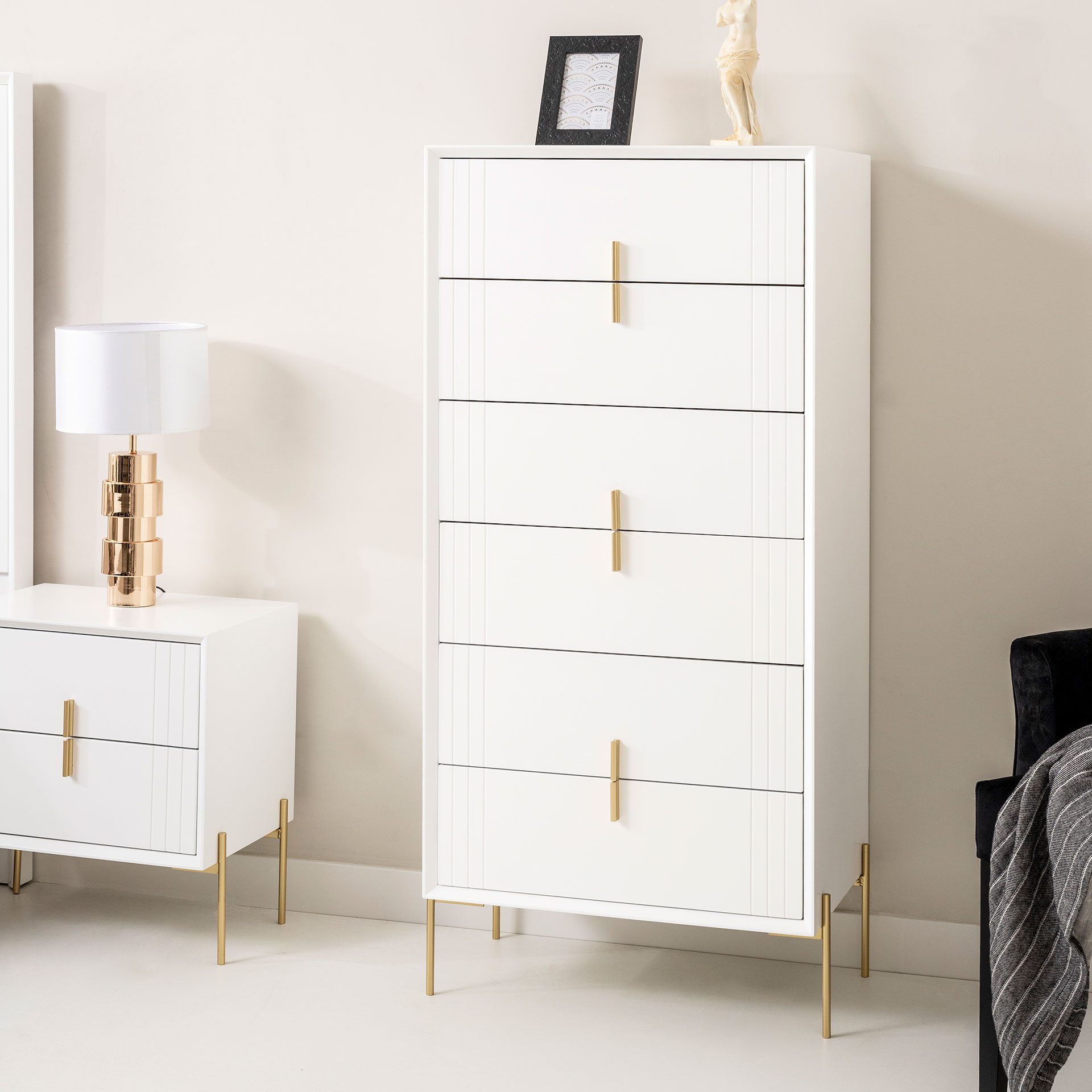 Commode 6 tiroirs laquée Milan