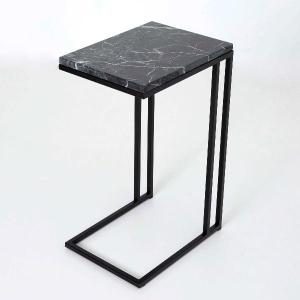 Mesita auxiliar alta, base metal y tapa marmol 78*40*30 (Elegir color base metal + color tapa mármol)