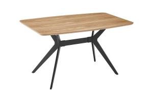 Mesa de chapa roble y pata de metal negro