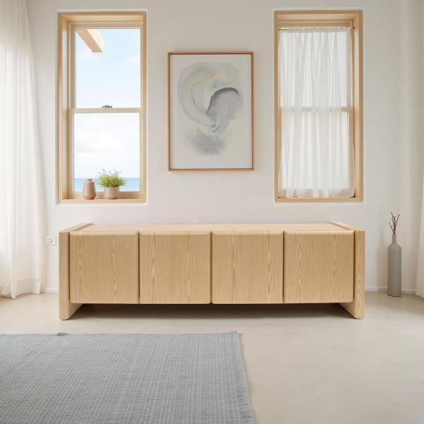 MUEBLE TV GIO. 4 PUERTAS, CHAPA ROBLE 180*45*50 CM