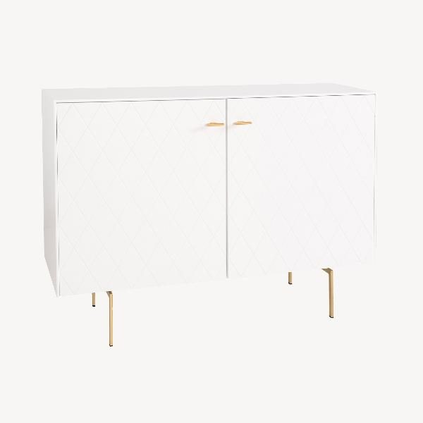 CONSOLA DIAMOND 2 PUERTAS, VISAGRA FRENO 121*80.5*40 CM. LACADO BLANCO