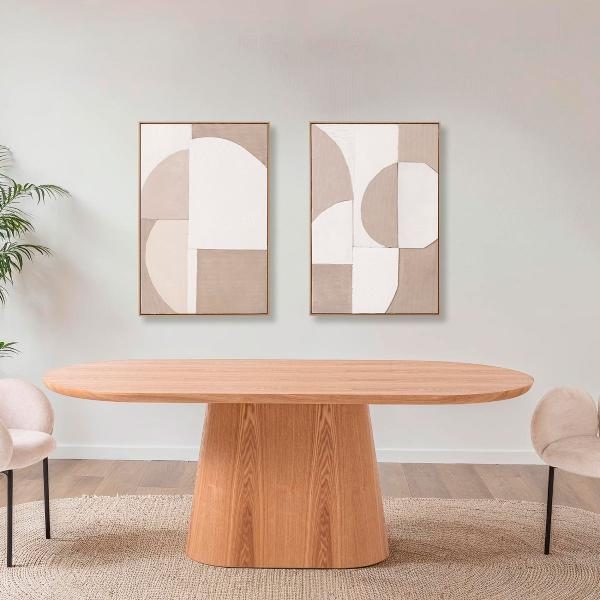 SET 2 CUADROS OLEO 60*90*3.5 CM. MARCO MADERA