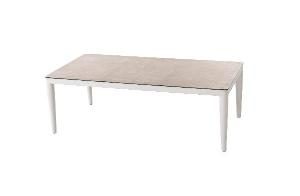 Set de terraza Formentor. Extructura aluminio blanco y asiento beige