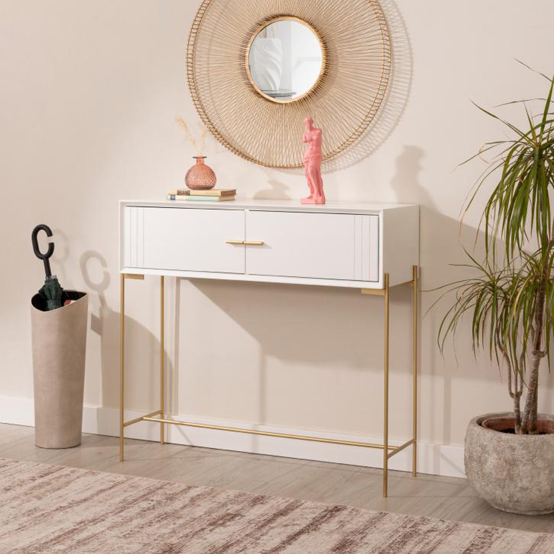 Consola Milán de 2 cajones 95 cm