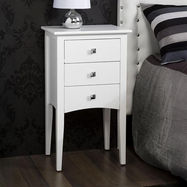 MESITA RECTA OSLO 3 CAJONES BLANCA. 40 X 70 X 30 CM