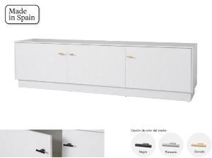 Mobile TV Diamond 3 pezzi, laccato bianco, 182 x 50 x 40 cm