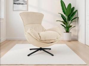 Sillón Hans giratorio 360º. Tapizado beige. 102*102*87 cm