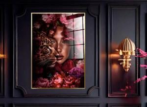 Glasbild mit Rahmen 80*120 cm