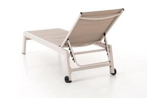 Olivia reclining sun lounger, beige aluminum and beige textilene