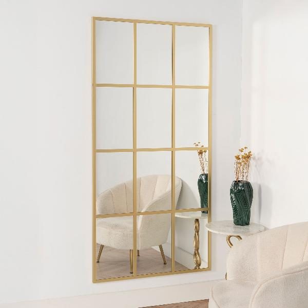 ESPEJO METAL VENTANA 180*90 CM. COLOR ORO (SE PUEDE COLGAR EN VERTICAL Y HORIZONTAL)