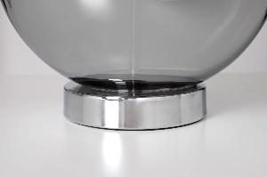 Lámpara de cristal y pantalla de seda blanca. 48*25*25 cm