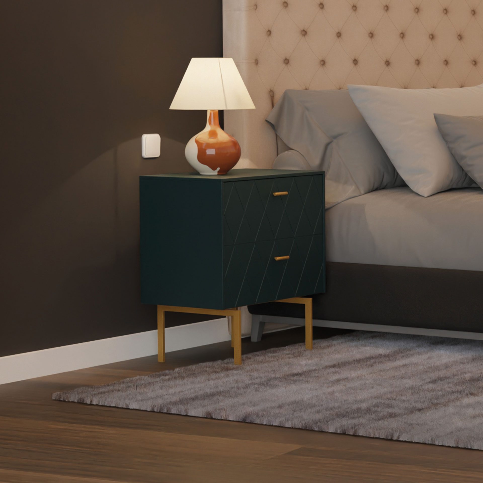 Mesita Diamond 2 C lacado verde 51*50*34 cm