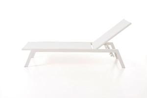 Lettino prendisole reclinabile Sofia, alluminio bianco e textilene bianco