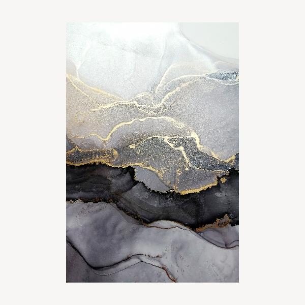 CUADRO FOTO CRISTAL TEMPLADO. MARMOLADO NEGRO Y GRIS (ELEGIR TAMAÑO)