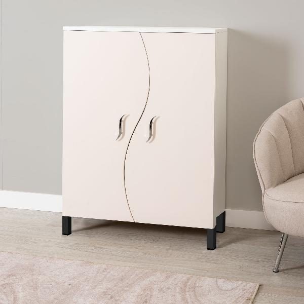 ZAPATERO LACADO GRAN CAPACIDAD, PATAS METAL. 122*80*36 CM