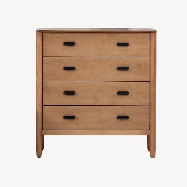 COMODA 4 CAJONES FLORENCIA PATA REDONDA, LACADA ROBLE NATURE 102*41*95 CM (GUIA EXTRAIBLES DE BOLAS)