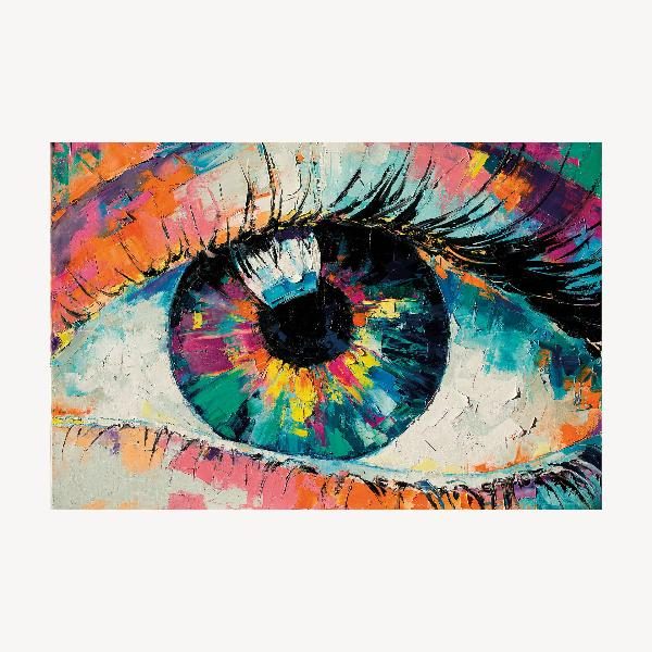 CUADRO FOTO CRISTAL OJO COLORES (ELEGIR TAMAÑO)