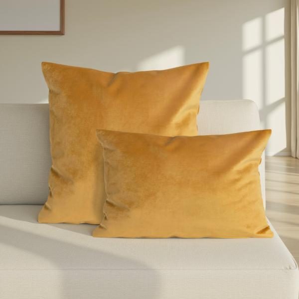 COJIN TERCIOPELO MOSTAZA