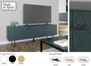 Mueble TV Diamond 3 P lacado verde 182*50*40 cm