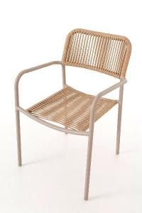 Silla Macarella blanca y asiento beige