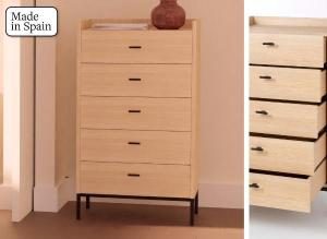 Sinfonier Habit 5 C melamina roble y base metalica 1006*61*41