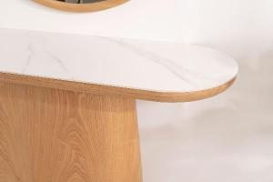 Consola 120 cm. Chapa roble y pórcelanico blanco