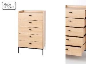 Sinfonier Habit 5 C melamina roble y base metalica 1006*61*41