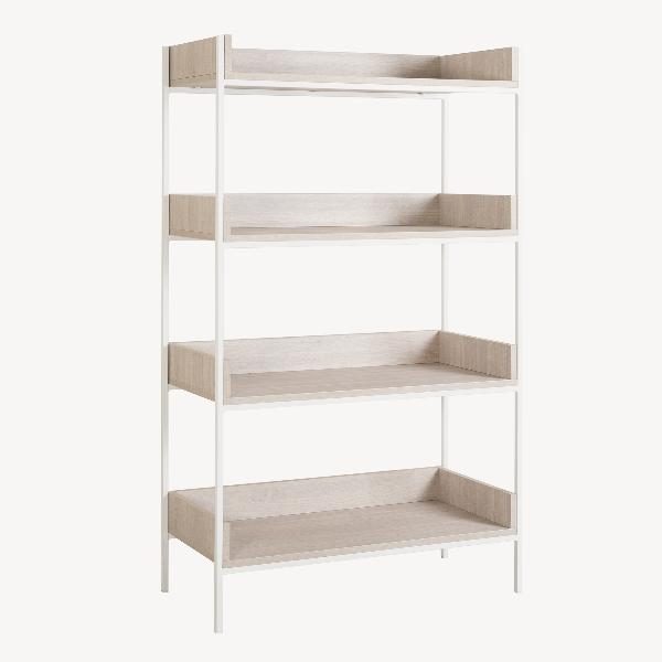 ESTANTERIA NUR METAL BLANCO CON ESTANTES MADERA GRIS 160*40*93 CM