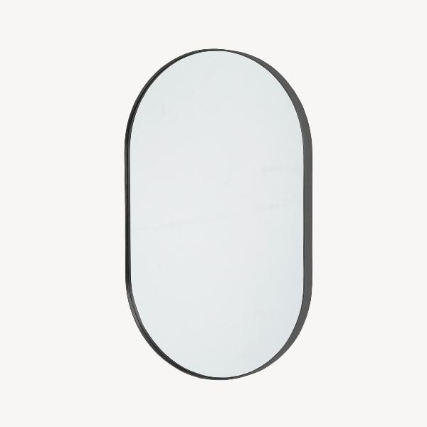 ESPEJO OVALADO MARCO ALUMINIO NEGRO 100*60 CM