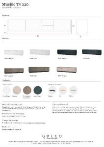 Mueble TV Diamond 3 P + 2 C lacado visón 222*50*40 cm