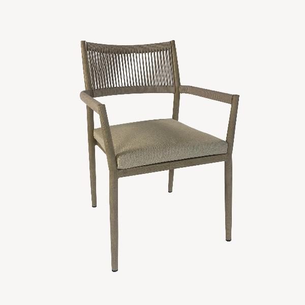 SILLA MACARELLA ALUMINIO IMITACION MADERA Y ASIENTO BEIGE