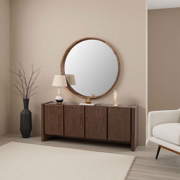 APARADOR GIO. 4 PUERTAS, CHAPA NOGAL 180*45*75.5 CM