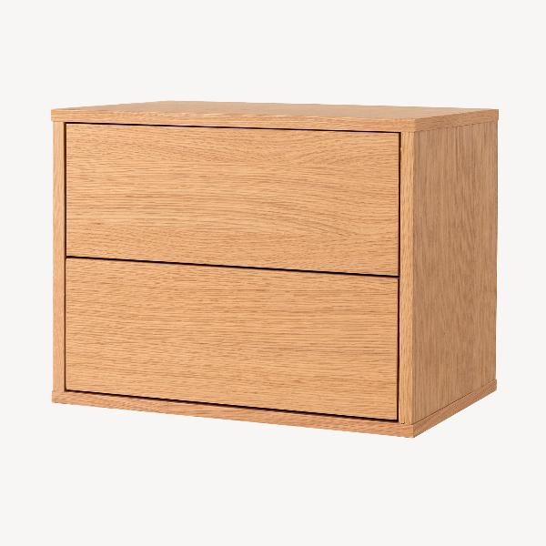 MESITA PUSH 2 CAJONES, CHAPA ROBLE 48*33.5*39 CM (PARA COLGAR EN LA PARED)