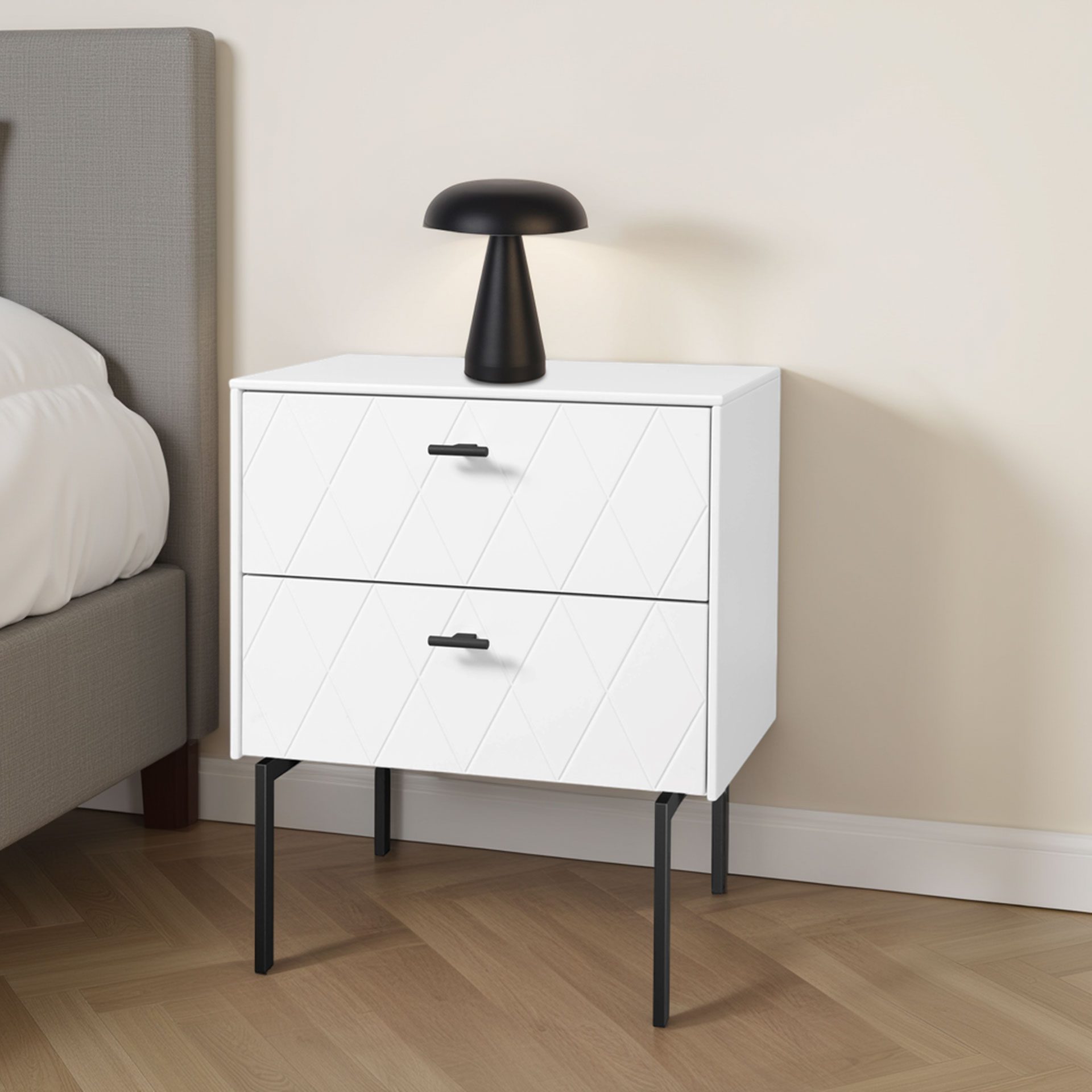 Mesita Diamond 2 C lacado blanco 51*50*34