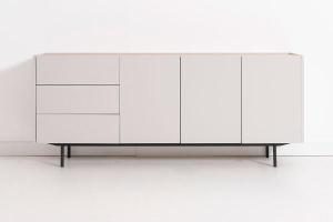 Buffet Pol laqué gris et placage chêne (KIT)