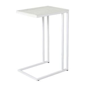 Mesita auxiliar metal y tapa marmol 62*40*30 cm (Elegir color base metal + color tapa mármol)