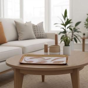 Centro ceramica plumas 37*18*2 cm